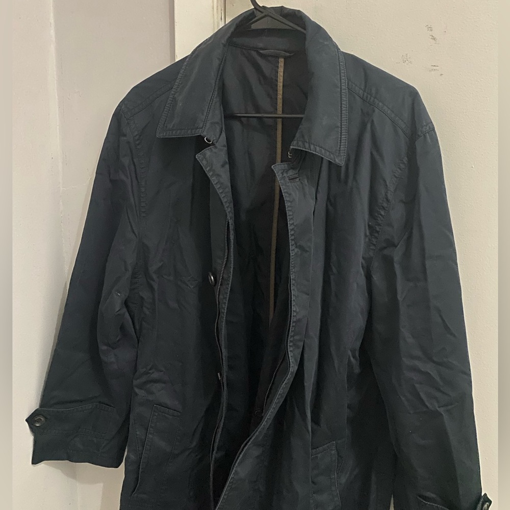 Ermenegildo Zegna Italian luxury brand Blue Trench coat M size